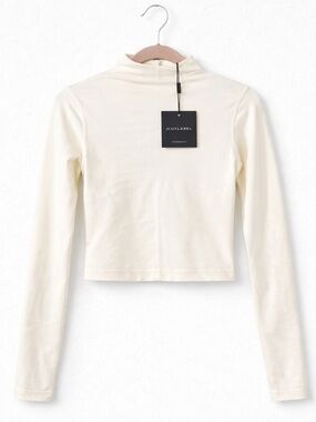 JLUXLABEL Ivory Mock Neck Long Sleeve Top